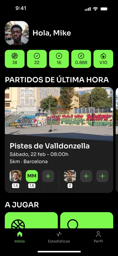 Diseño y desarrollo de la app de Hoop Slam 2